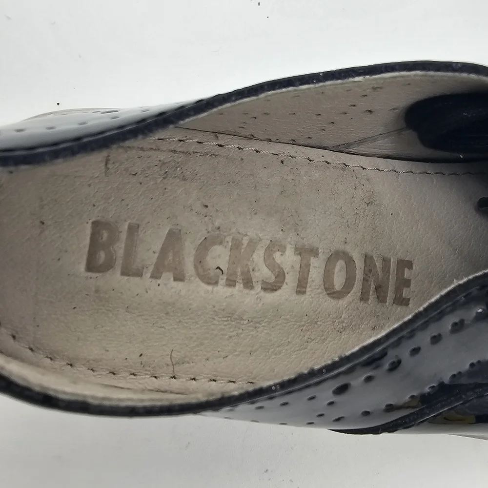 BlackStone NL41 Patent Leather Lace Up Sneakers Platform Shoes Womens Size 37